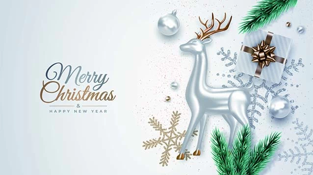创意剪纸风圣诞节圣诞树圣诞老人麋鹿雪花3D立体海报PSD/AI素材模板【019】